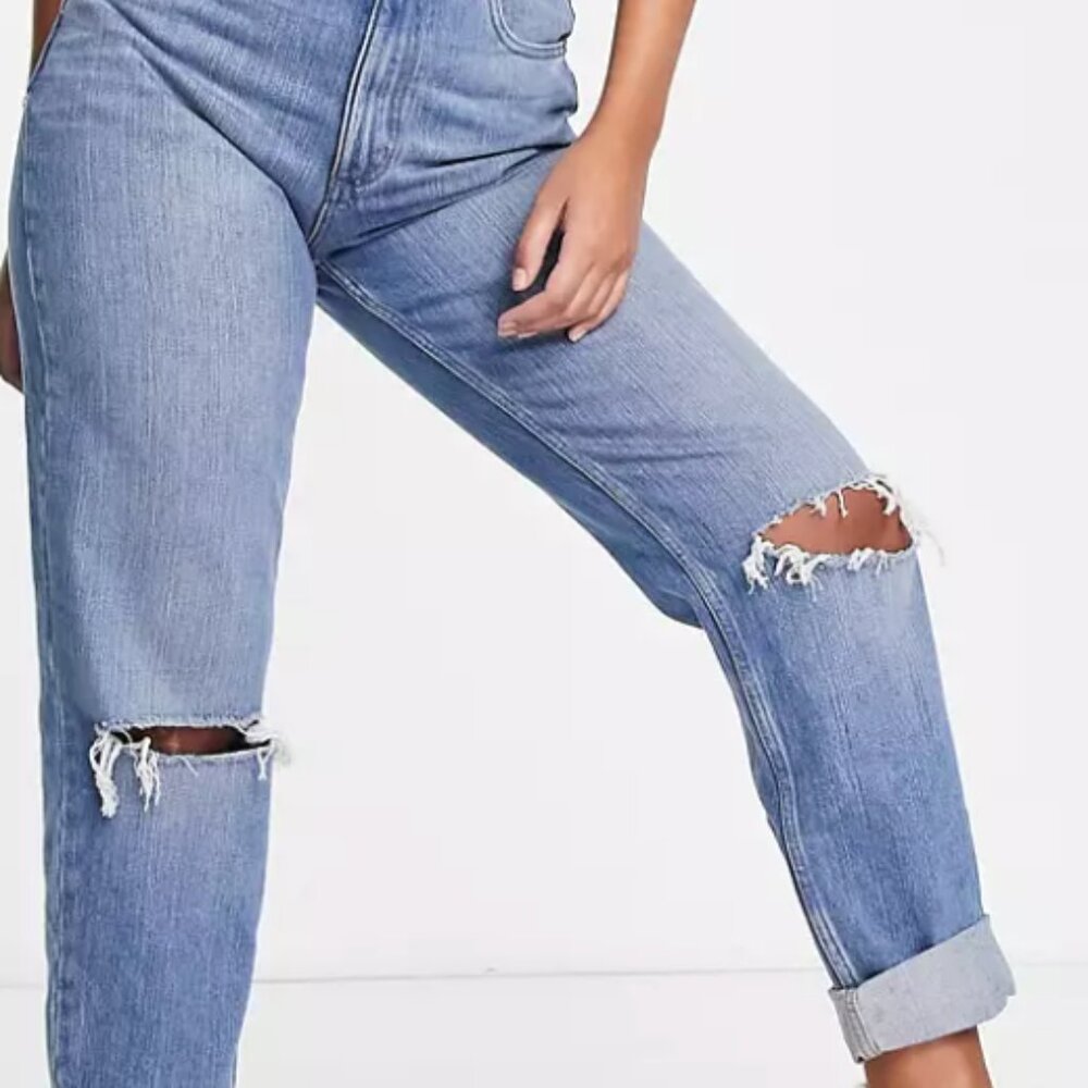 ASOS Hourglass high waist mom jean with rips